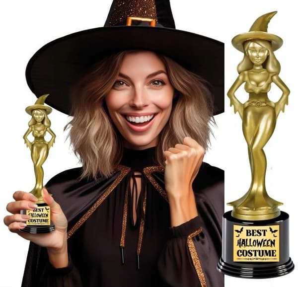 Pokaltrofé-statyett Halloween-häxkostym prisöversikt