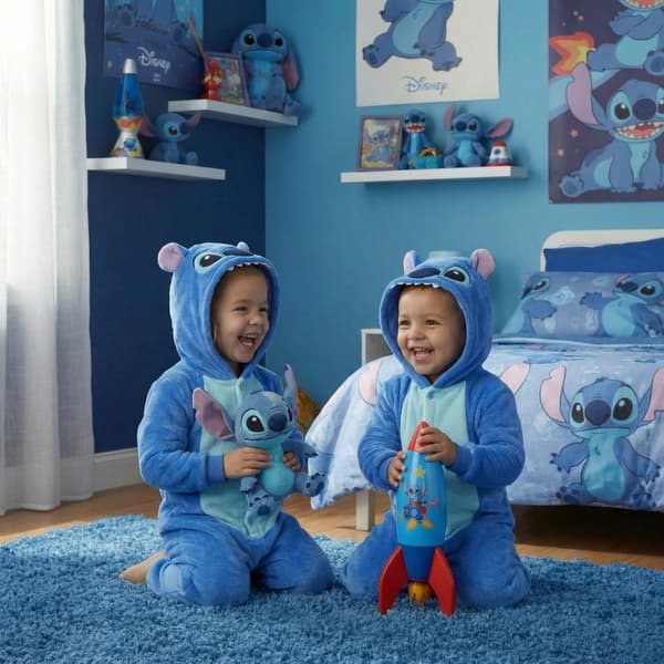 Disney Stitch Onesie-pyjamas dräkt spädbarn 120 95-105 cm