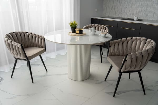 ASTON VELVET taupe vävd sammetsstol
