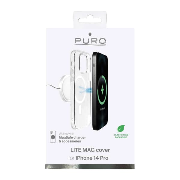 Puro Lite Mag MagSafe Silikone Etui til iPhone 14 Pro - Gennemsigtig
