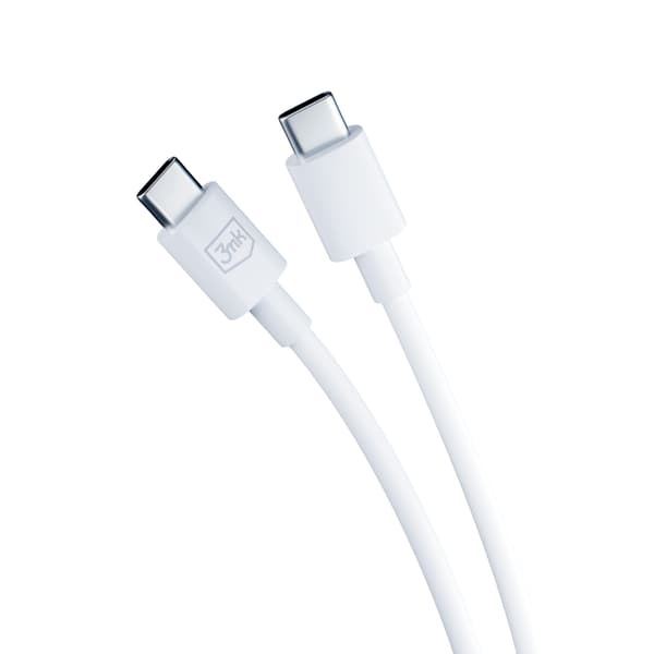 Tilbehør - 3mk Hyper Charger PD 25W+USB Kabel C til C Hvid