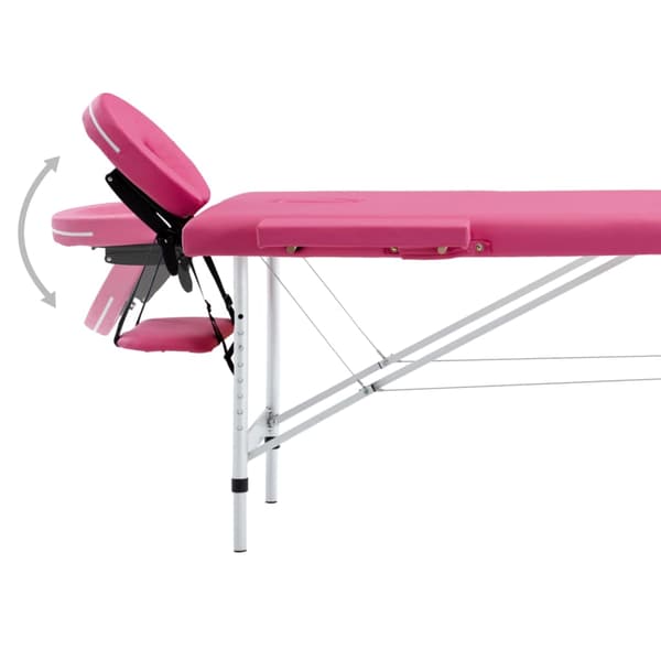 vidaXL foldbart massagebord 2-zoner aluminium pink