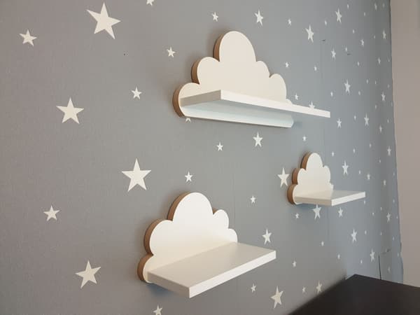 Cloud Shelves Sæt med 3 Bamser - Elegance