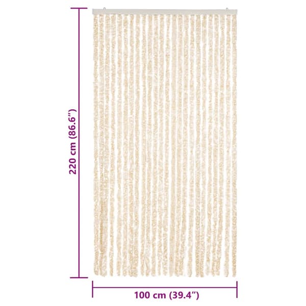 vidaXL Flugnät beige och vit 100x220 cm chenille