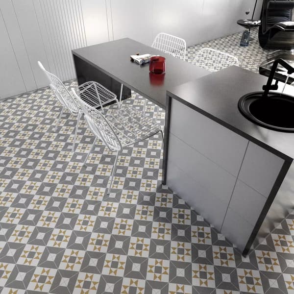 Dekorativ stengodsplatta Patchwork viktoriansk ELMER 20x20 cm klass I