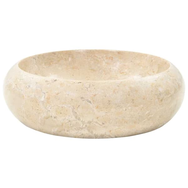 vidaXL Handfat, 40 x 12 cm, Marmor, Krämfärgad