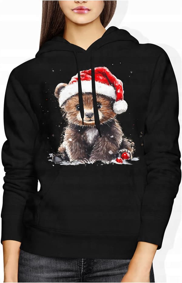 DAME JULESWEATSHIRT MED BAMSEPRINT, BOMULD TIL JUL L