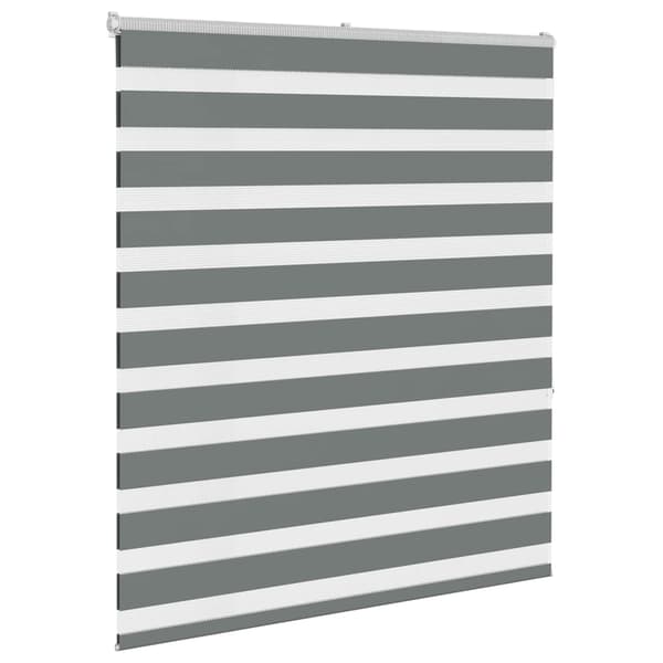 vidaXL Zebrarullgardin, mörkgrå, tygbredd 115,9 cm, polyester