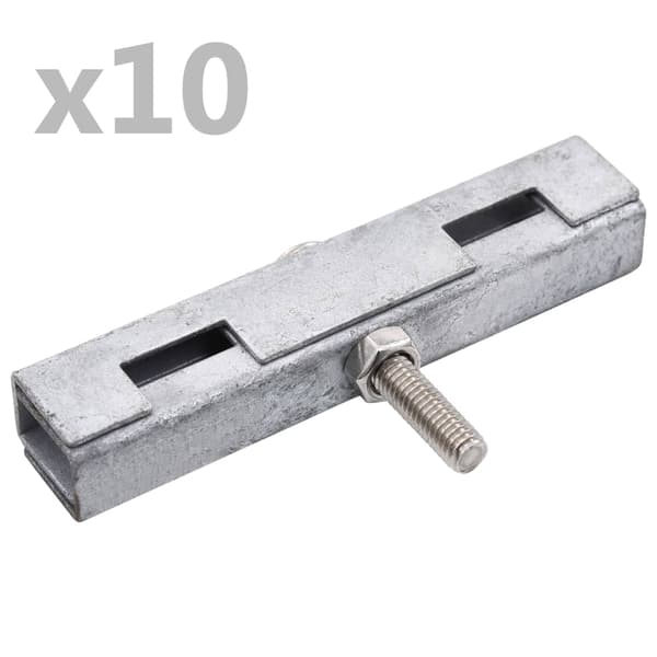 vidaXL U-skarvar för staketpaneler, 10 set, silver