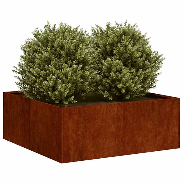 vidaXL rusten urtepotte 80x80x30 cm rustfrit stål