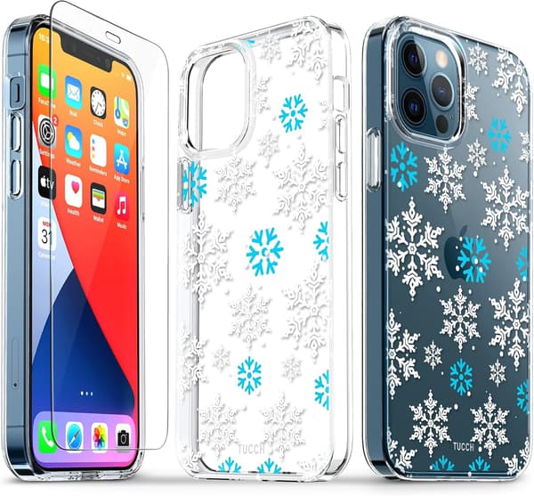 Hærdet glascover til Apple iPhone 12/12 Pro Snefnug Vinter A2172