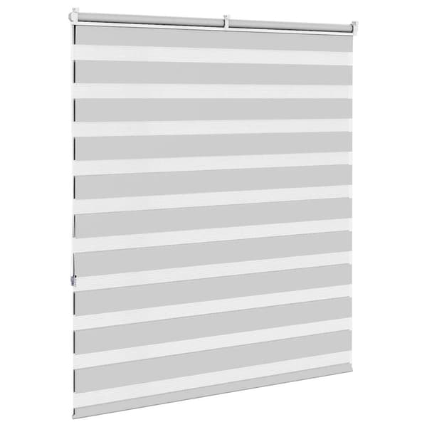 vidaXL Zebra rullegardin, lysegrå, stofbredde 130,9 cm, polyester