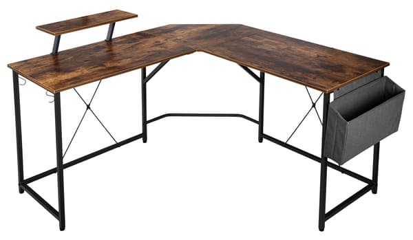 Hjørneskrivebord med udtræk AMORA RUSTIC