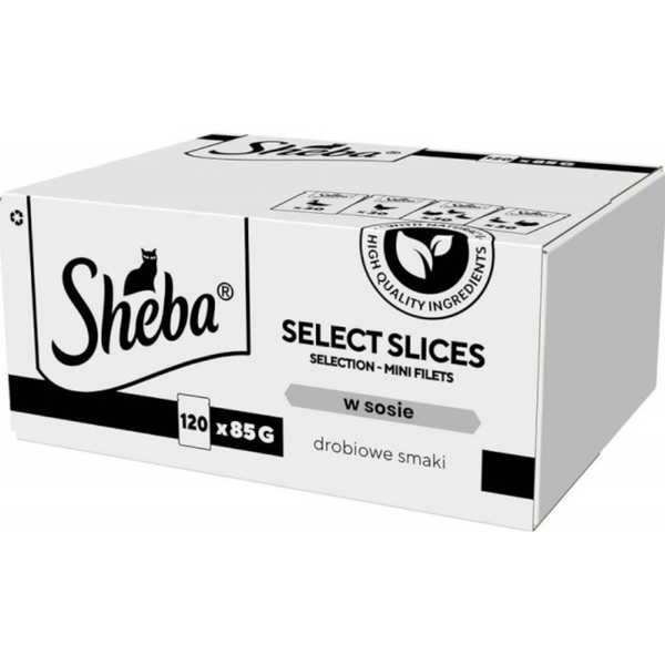 Vådfoder til katte SHEBA Select Slices fjerkræsmag i poser 120x85g