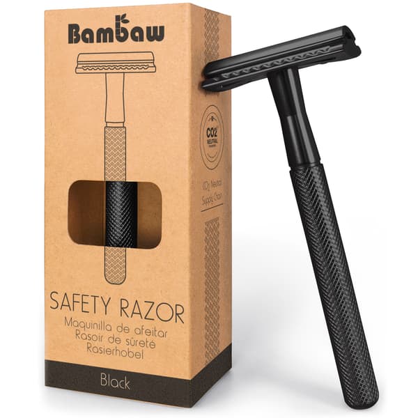 Bambaw, genanvendelig barbermaskine, sort