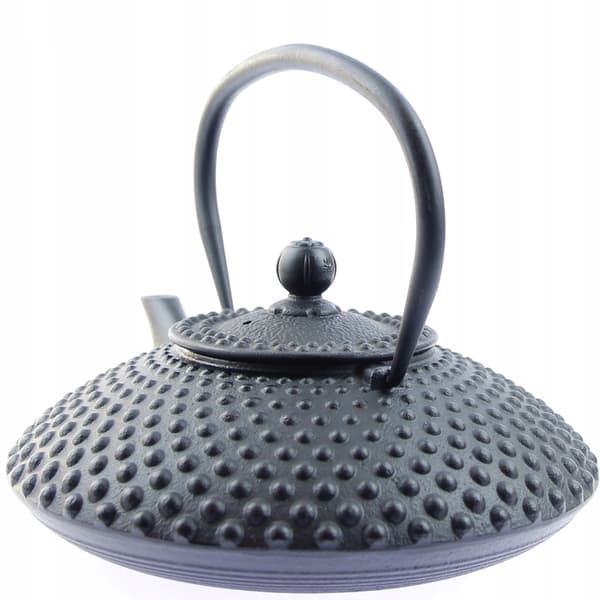 Støbejernskedel 1,25L sort infuser med si til te og krydderurter