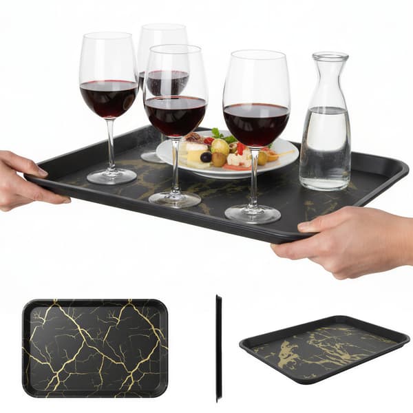 CARNIVAL SERVERINGSBAKKE SORT SKRIDSIKKER 45,5×35,5×2