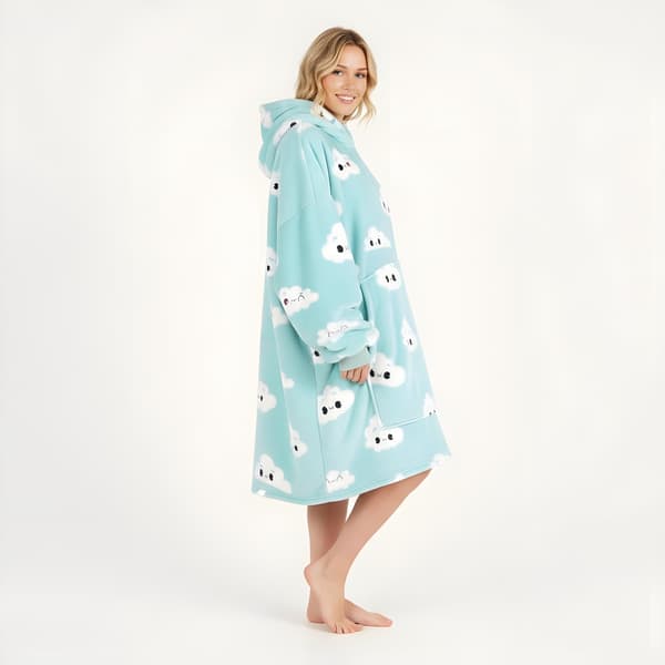Meget blød Lazy Morgenkåbe Tæppe Sweatshirt Blå Sky 100 cm