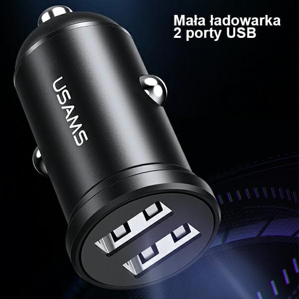 USAMS Biloplader 2xUSB 2.4A Mini sort CC114TC01 (US-CC114)
