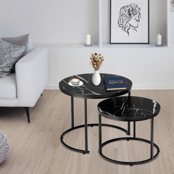 Sæt med to Galen Small loftsborde i sort marmor