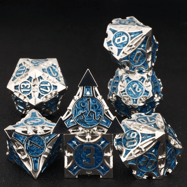 RPG Dice Angel Set med 7 metalltärningar
