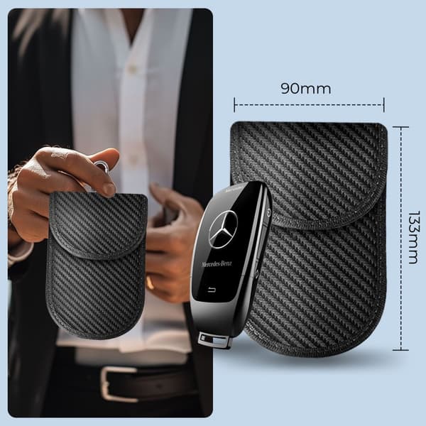 FARADAY TECH-PROTECT KLR100 ETUI NØGLEFRI RFID-SIGNALBLOKKER, KARBON