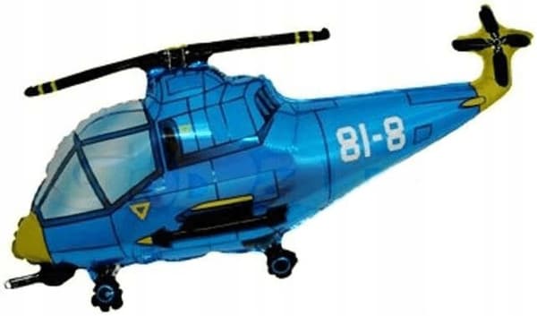 FX 14" folieballong helikopter blå