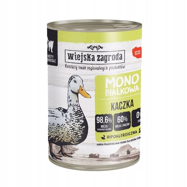 Våd kattefoder Wiejska Zagroda Monoprotein MIX 12x400g
