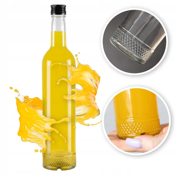 40x Glasflaskor KRISTALL 500 ml FLASKA FÖR HEMSKINNSLIKÖR VIN VODKA