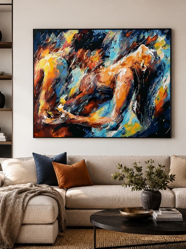 MALERI EFTER TAL Billeder til maleri - Abstraktion, Passion 50x40 cm