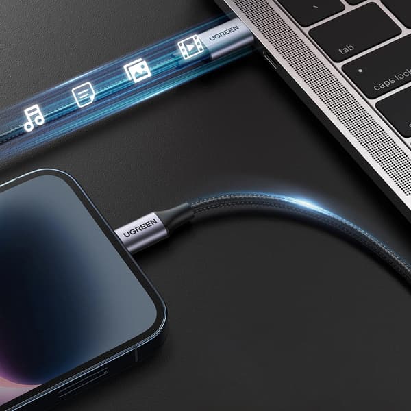 Ugreen US304 60759 Lightning - USB-C 2.0 MFi-kabel 1 m - Grå