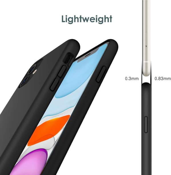 COVER TIL APPLE IPHONE 11 6,1" SORT SILIKONE MASSIV A2111