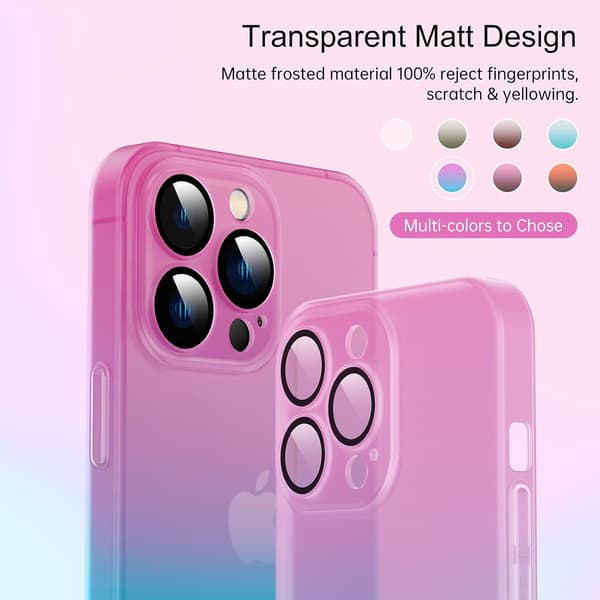 HÅRDT ETUI TIL APPLE IPHONE 13 PRO PINK BLÅ OMBRE A2483