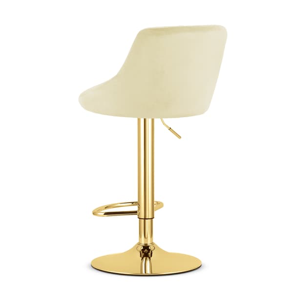 KAST pall - beige sammet / guldfärgad bas x 2