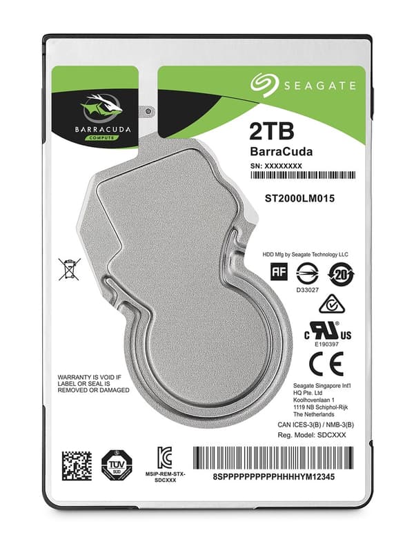 Seagate Barracuda 2TB 2,5" SATA 5400 rpm hårddisk
