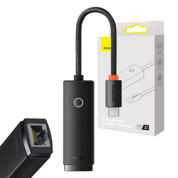 Baseus Lite Series USB-C til RJ45 Netværksadapter (Sort)