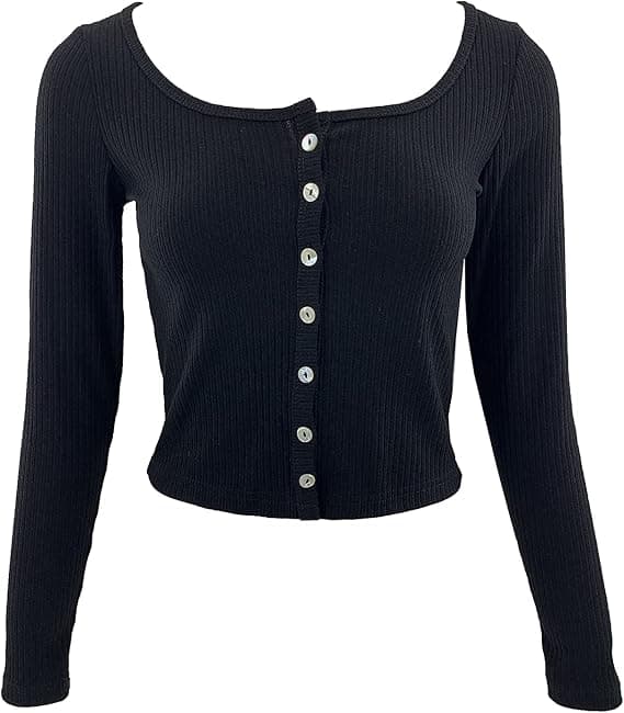 SORT RIBBET BLUSE TIL DAMER Y2 S. XS