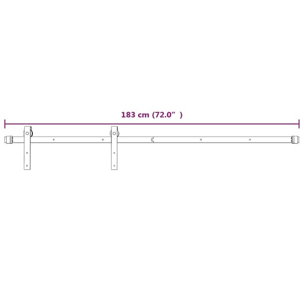 vidaXL Skjutdörrsinstallationssystem 183 cm stål vit