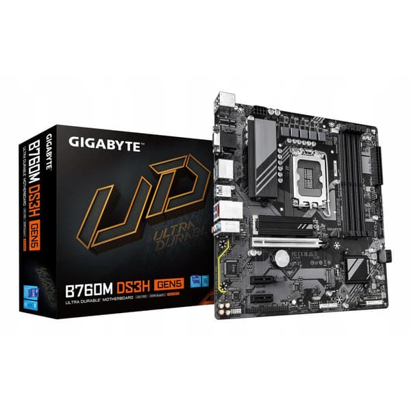 Gigabyte B760M DS3H GEN5 Micro ATX -emolevy, DDR5, 256 Gt
