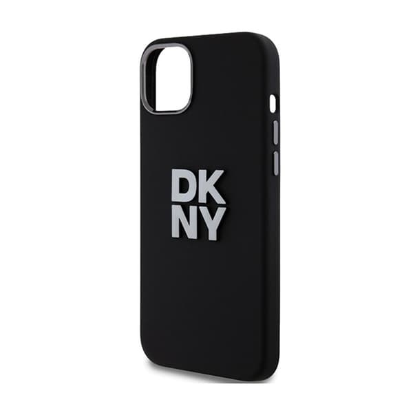DKNY Flydende Silikone Metal Logo - iPhone 15 Plus / 14 Plus Etui (Sort)