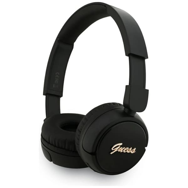 Guess Metal Logo Script Over-Ear Hörlurar – Svarta