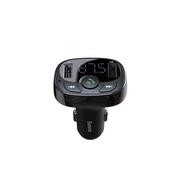 Baseus T-typ S-09A Bluetooth FM-sändare 2xUSB microSD (svart)