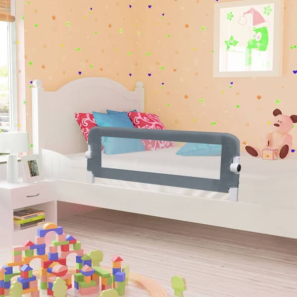 vidaXL babysenggitter, grå, 102x42 cm, polyester