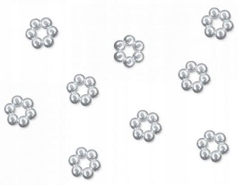 Pärlblomsapplikation, 9 mm, 50 st.