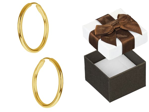 Förgyllda silverhängande ringörhängen 1,2 cm små guldringar 925