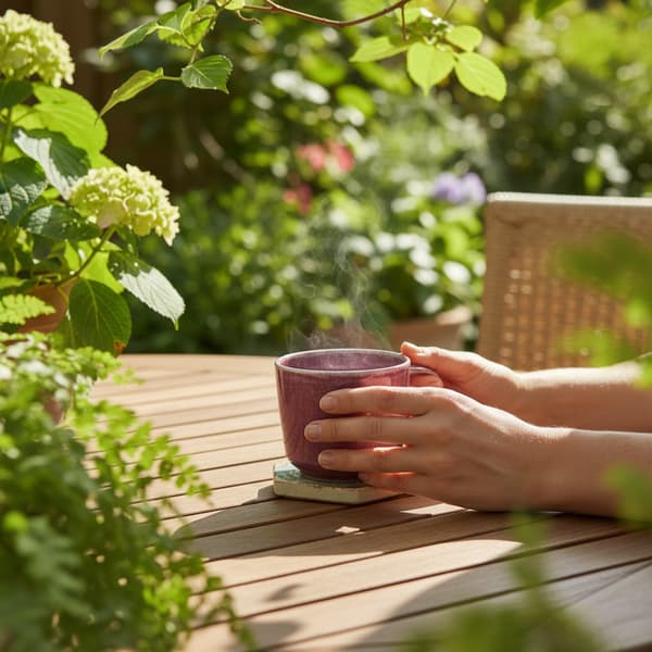 KAFFE- OCH TEMUGGAR MUGGSETS 6 DELAR 350 ml LILA-PLOMMONI KERAMIK