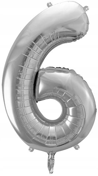 Folioilmapallo numero "6", hopea, 86 cm, 1 kpl.