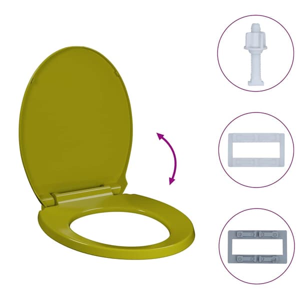 vidaXL Soft Close toiletsæde, grøn, oval