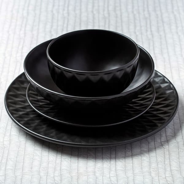 Sort keramisk desserttallerken SOHO 20 cm