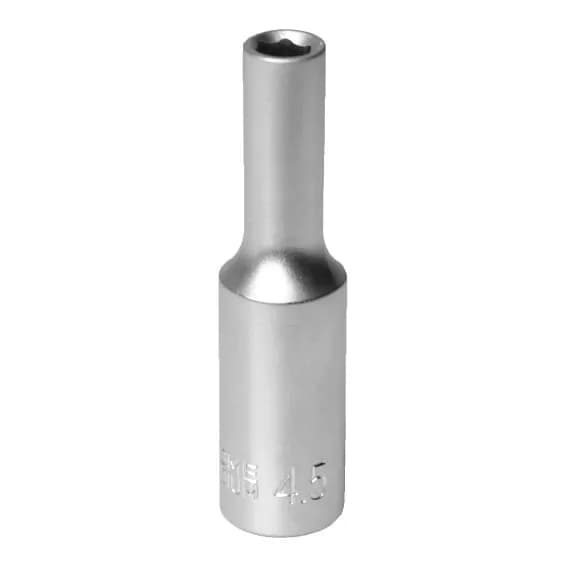 MJW 1/4" topnøgle, 6-kantet, lang, 4,5 mm